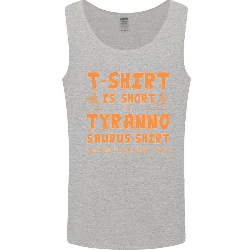 Funny T-Rex Dinosaur Mens Vest Tank Top Sports Grey