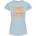 Funny T-Rex Dinosaur Womens Petite Cut T-Shirt Light Blue