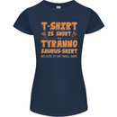 Funny T-Rex Dinosaur Womens Petite Cut T-Shirt Navy Blue