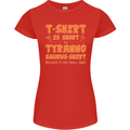 Funny T-Rex Dinosaur Womens Petite Cut T-Shirt Red