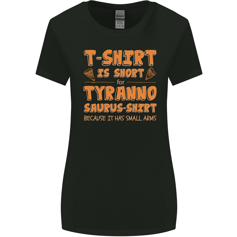 Funny T-Rex Dinosaur Womens Wider Cut T-Shirt Black