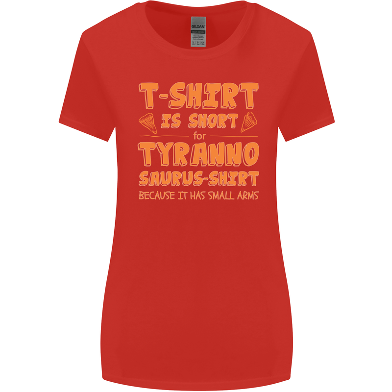 Funny T-Rex Dinosaur Womens Wider Cut T-Shirt Red