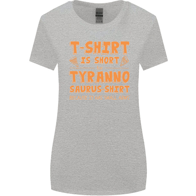 Funny T-Rex Dinosaur Womens Wider Cut T-Shirt Sports Grey