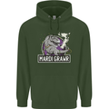Funny T-Rex Mardi Gras Grawr Dinosaur Childrens Kids Hoodie Forest Green