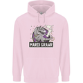 Funny T-Rex Mardi Gras Grawr Dinosaur Childrens Kids Hoodie Light Pink