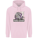 Funny T-Rex Mardi Gras Grawr Dinosaur Childrens Kids Hoodie Light Pink