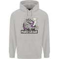 Funny T-Rex Mardi Gras Grawr Dinosaur Childrens Kids Hoodie Sports Grey