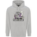 Funny T-Rex Mardi Gras Grawr Dinosaur Childrens Kids Hoodie Sports Grey