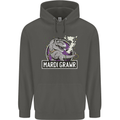 Funny T-Rex Mardi Gras Grawr Dinosaur Childrens Kids Hoodie Storm Grey