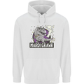 Funny T-Rex Mardi Gras Grawr Dinosaur Childrens Kids Hoodie White