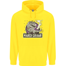Funny T-Rex Mardi Gras Grawr Dinosaur Childrens Kids Hoodie Yellow