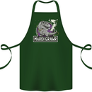 Funny T-Rex Mardi Gras Grawr Dinosaur Cotton Apron 100% Organic Forest Green