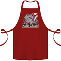 Funny T-Rex Mardi Gras Grawr Dinosaur Cotton Apron 100% Organic Maroon