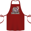 Funny T-Rex Mardi Gras Grawr Dinosaur Cotton Apron 100% Organic Maroon