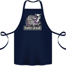 Funny T-Rex Mardi Gras Grawr Dinosaur Cotton Apron 100% Organic Navy Blue