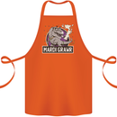 Funny T-Rex Mardi Gras Grawr Dinosaur Cotton Apron 100% Organic Orange