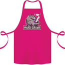 Funny T-Rex Mardi Gras Grawr Dinosaur Cotton Apron 100% Organic Pink