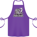 Funny T-Rex Mardi Gras Grawr Dinosaur Cotton Apron 100% Organic Purple