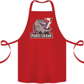 Funny T-Rex Mardi Gras Grawr Dinosaur Cotton Apron 100% Organic Red