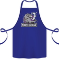 Funny T-Rex Mardi Gras Grawr Dinosaur Cotton Apron 100% Organic Royal Blue