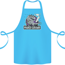 Funny T-Rex Mardi Gras Grawr Dinosaur Cotton Apron 100% Organic Turquoise