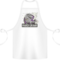 Funny T-Rex Mardi Gras Grawr Dinosaur Cotton Apron 100% Organic White