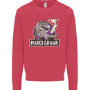 Funny T-Rex Mardi Gras Grawr Dinosaur Kids Sweatshirt Jumper Heliconia