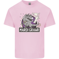 Funny T-Rex Mardi Gras Grawr Dinosaur Kids T-Shirt Childrens Light Pink