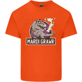 Funny T-Rex Mardi Gras Grawr Dinosaur Kids T-Shirt Childrens Orange