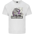 Funny T-Rex Mardi Gras Grawr Dinosaur Kids T-Shirt Childrens White