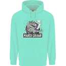 Funny T-Rex Mardi Gras Grawr Dinosaur Mens 80% Cotton Hoodie Peppermint