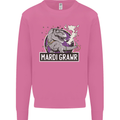 Funny T-Rex Mardi Gras Grawr Dinosaur Mens Sweatshirt Jumper Azalea