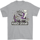 Funny T-Rex Mardi Gras Grawr Dinosaur Mens T-Shirt 100% Cotton Sports Grey