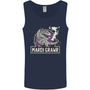 Funny T-Rex Mardi Gras Grawr Dinosaur Mens Vest Tank Top Navy Blue