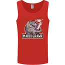 Funny T-Rex Mardi Gras Grawr Dinosaur Mens Vest Tank Top Red
