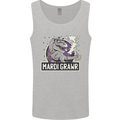 Funny T-Rex Mardi Gras Grawr Dinosaur Mens Vest Tank Top Sports Grey