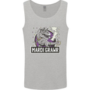 Funny T-Rex Mardi Gras Grawr Dinosaur Mens Vest Tank Top Sports Grey