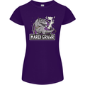 Funny T-Rex Mardi Gras Grawr Dinosaur Womens Petite Cut T-Shirt Purple