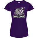 Funny T-Rex Mardi Gras Grawr Dinosaur Womens Petite Cut T-Shirt Purple