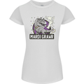 Funny T-Rex Mardi Gras Grawr Dinosaur Womens Petite Cut T-Shirt White