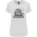 Funny T-Rex Mardi Gras Grawr Dinosaur Womens Wider Cut T-Shirt White