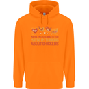 Funny Thinking About Chickens Farm Farmer Childrens Kids Hoodie Orange