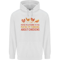 Funny Thinking About Chickens Farm Farmer Childrens Kids Hoodie White