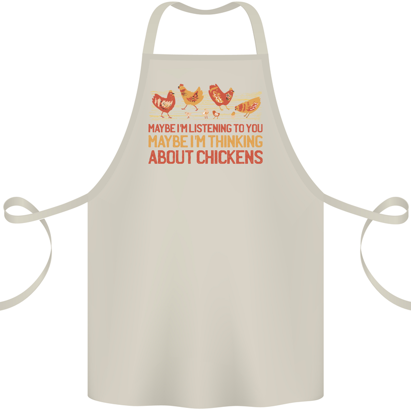 Funny Thinking About Chickens Farm Farmer Cotton Apron 100% Organic Natural