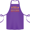 Funny Thinking About Chickens Farm Farmer Cotton Apron 100% Organic Purple
