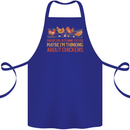 Funny Thinking About Chickens Farm Farmer Cotton Apron 100% Organic Royal Blue