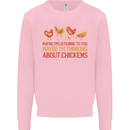 Funny Thinking About Chickens Farm Farmer Kids Sweatshirt Jumper Light Pink