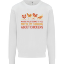 Funny Thinking About Chickens Farm Farmer Kids Sweatshirt Jumper White