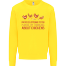Funny Thinking About Chickens Farm Farmer Kids Sweatshirt Jumper Yellow