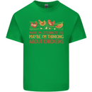 Funny Thinking About Chickens Farm Farmer Kids T-Shirt Childrens Irish Green